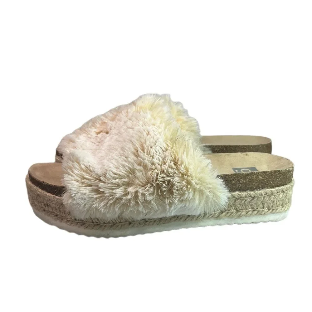 Dolce vita ilenia platform fuzzy SLIDES size 10 NEUTRAL